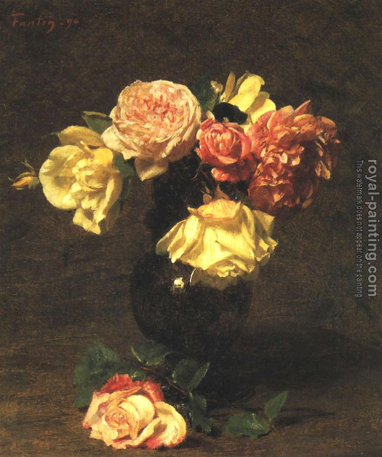 Henri Fantin-Latour : White and Pink Roses